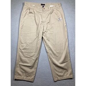 Pro Football Hall of Fame Pants Men's 42*x27 Beige Khaki Pleated ‎ Canton Ohio